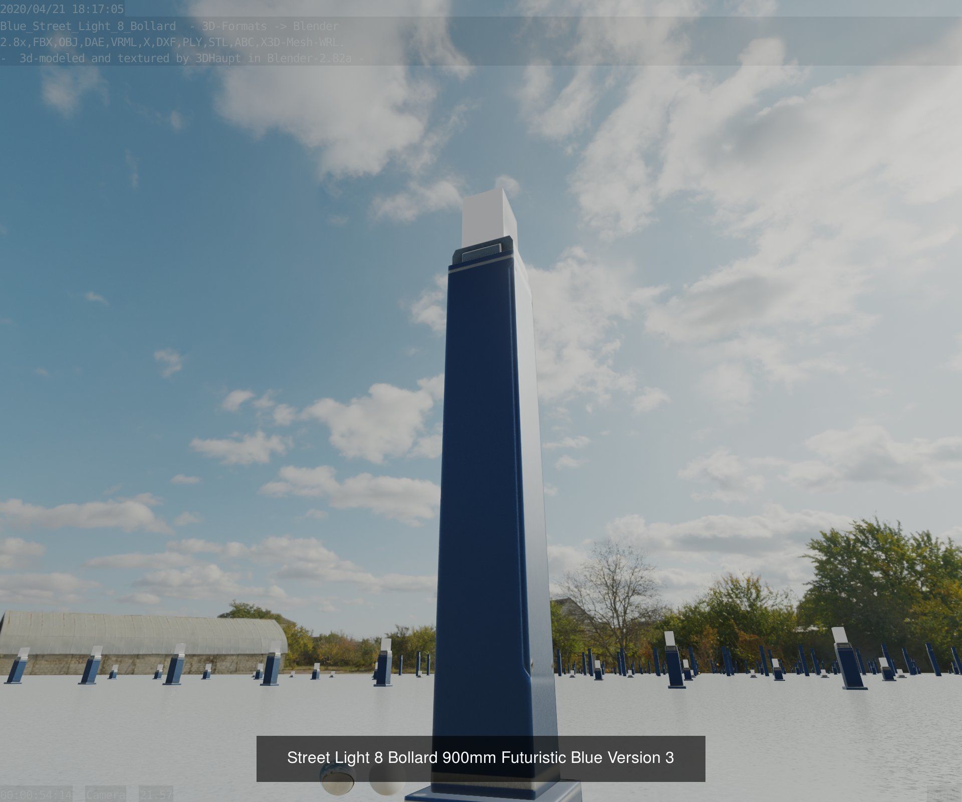 Street Light 8 Bollard All Versions 3D Model Collection_78