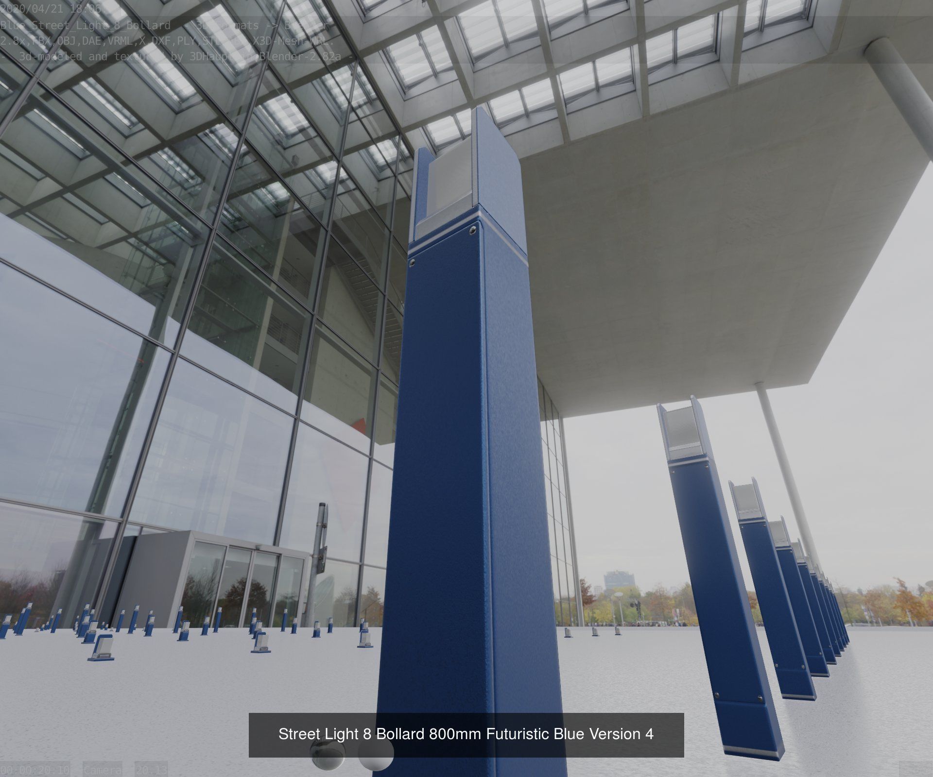 Street Light 8 Bollard All Versions 3D Model Collection_69