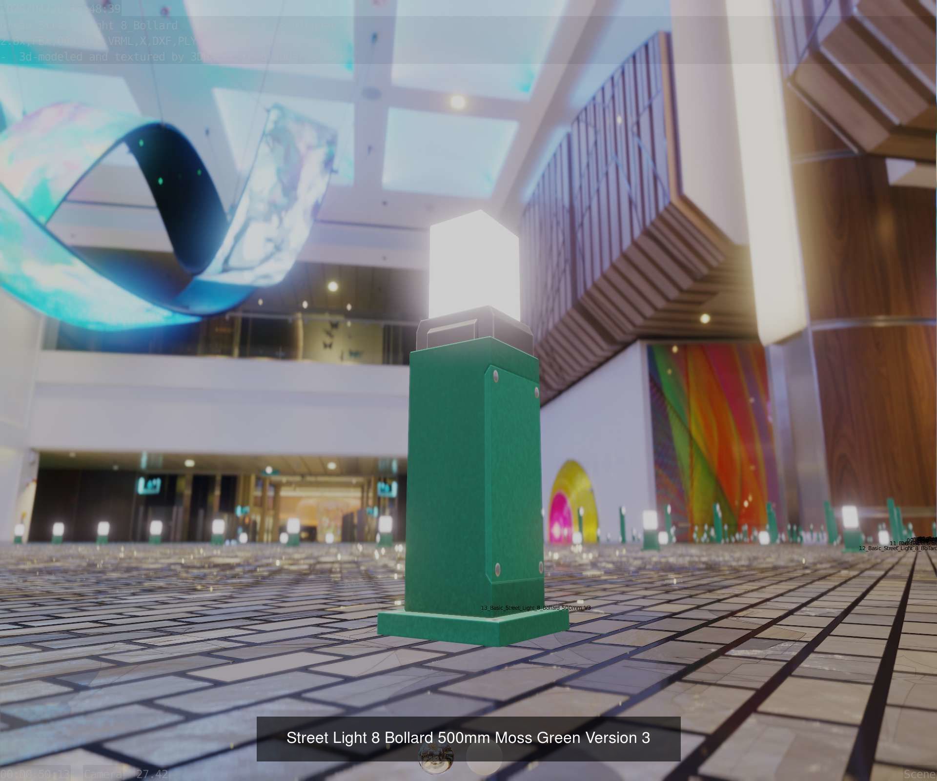 Street Light 8 Bollard All Versions 3D Model Collection_32