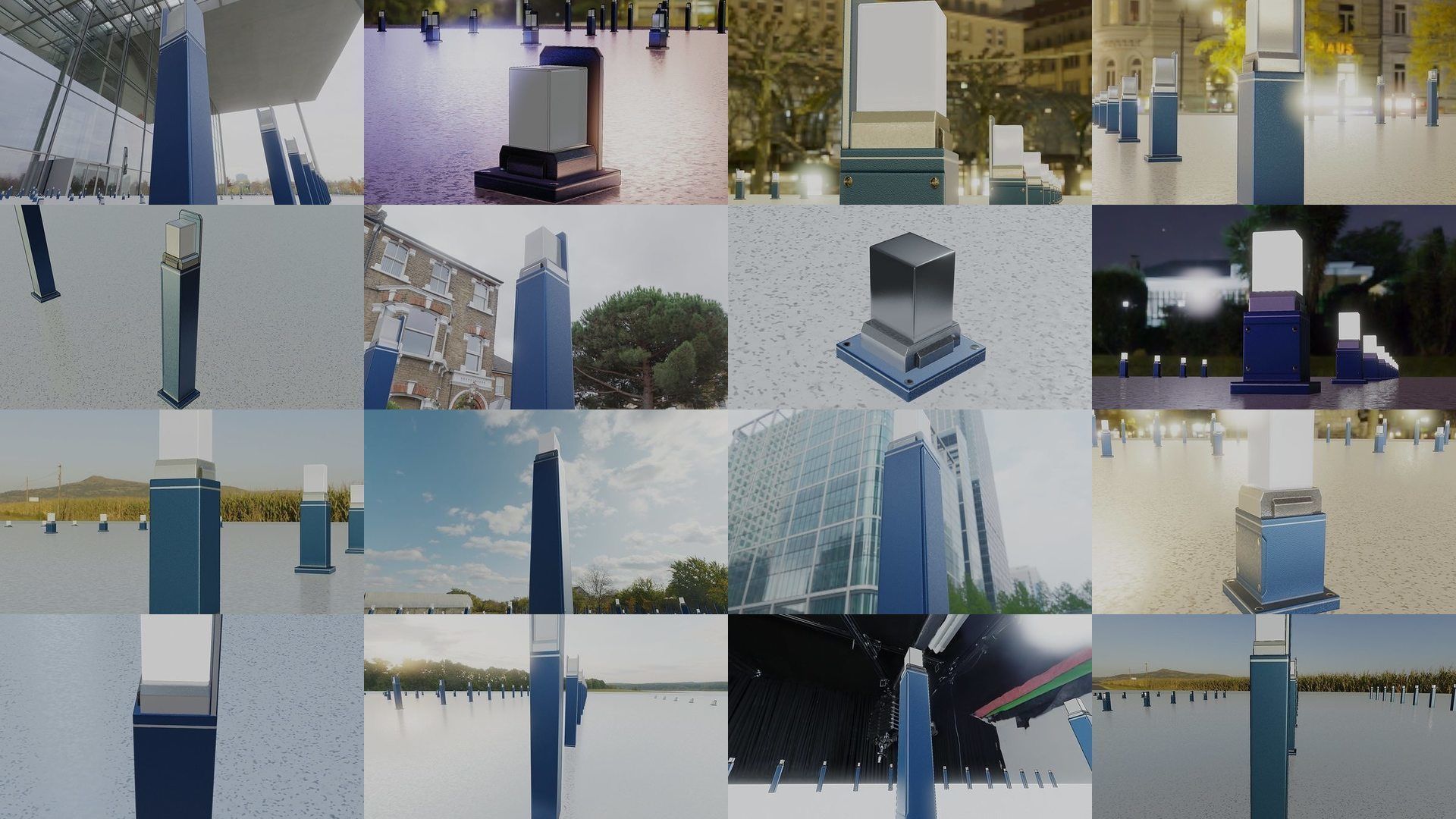 Street Light 8 Bollard All Versions 3D Model Collection_3