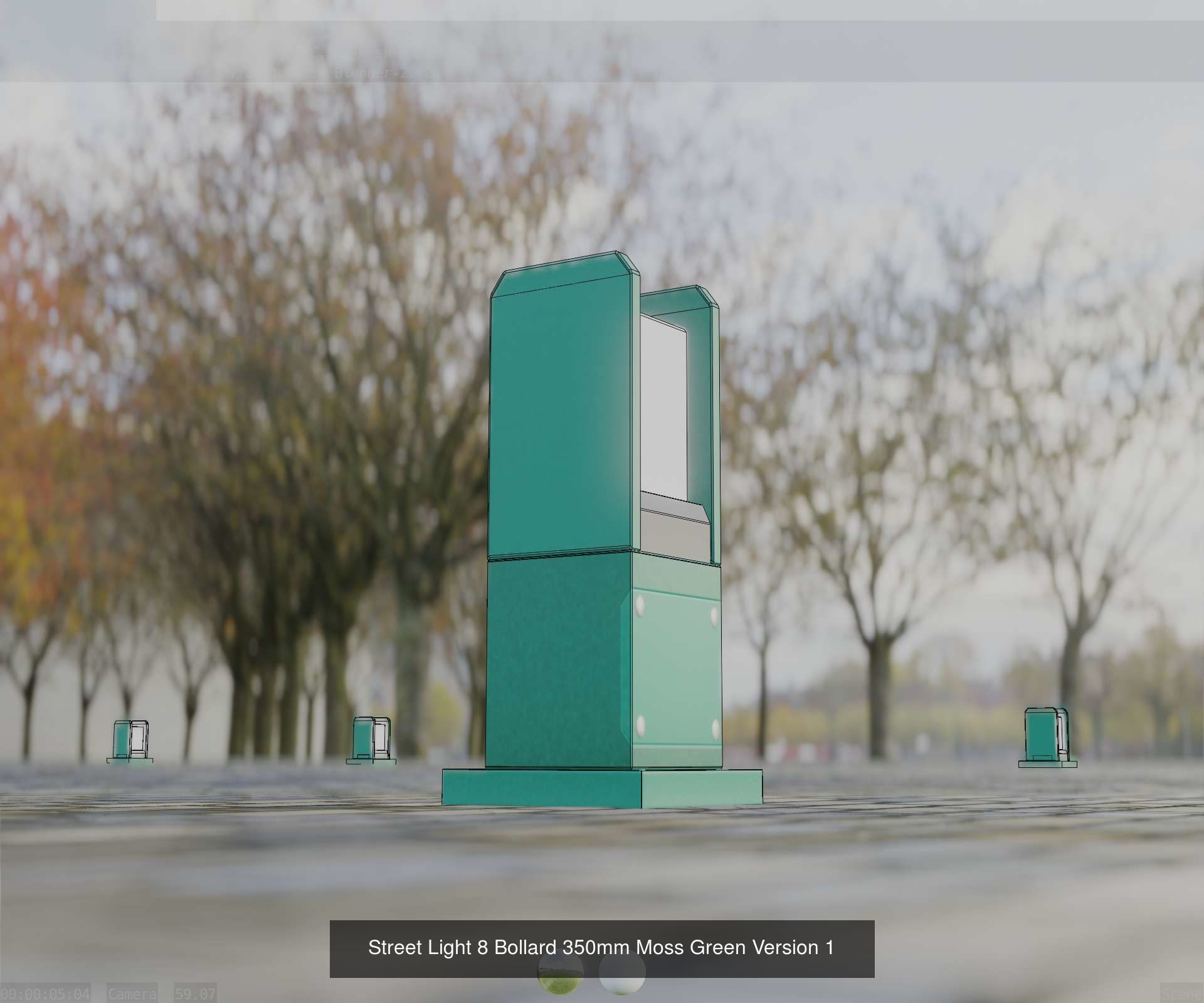 Street Light 8 Bollard All Versions 3D Model Collection_21