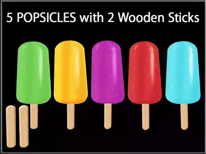 POPSICLES ice cream on stick Low-poly 3D model