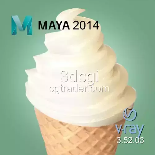 Ice cream cone 3D model high quality