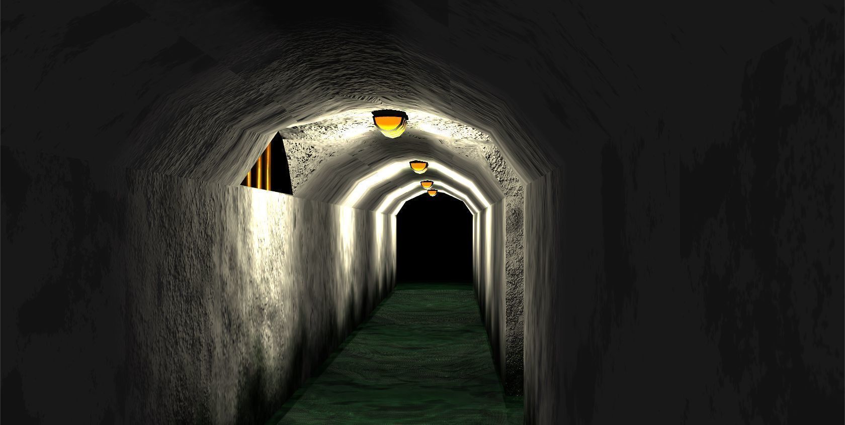 Tunnel with light in it Free low-poly 3D model_1