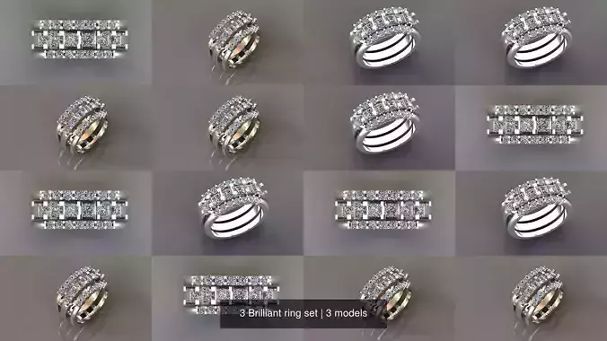 3 Brilliant ring set