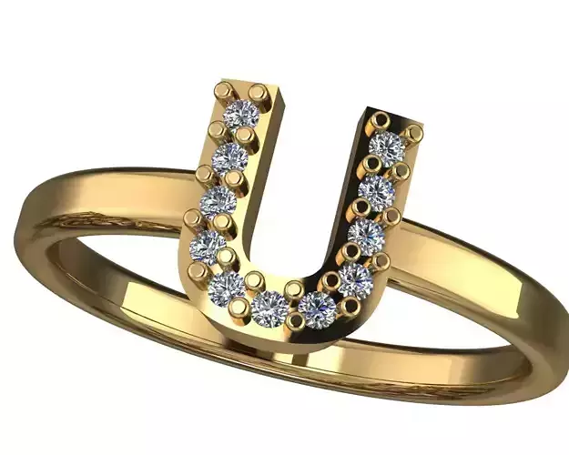 Letter U ring