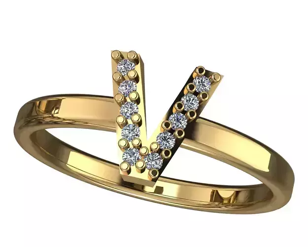 Letter V ring
