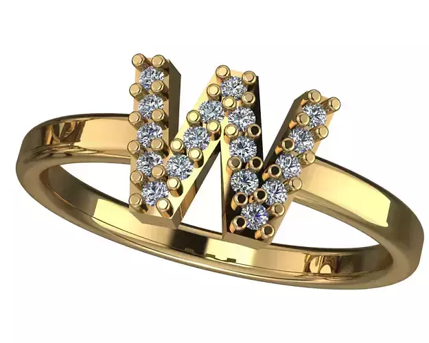 Letter W ring