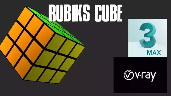 The 3x3 Rubiks cube Low-poly 3D model