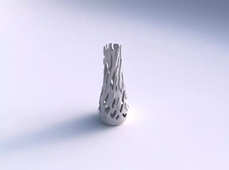 Vase semi quadratic with smooth cuts and 3D print model