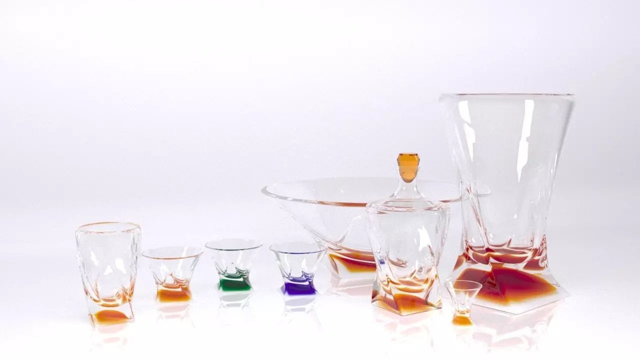 Colored Glass Set 3D model