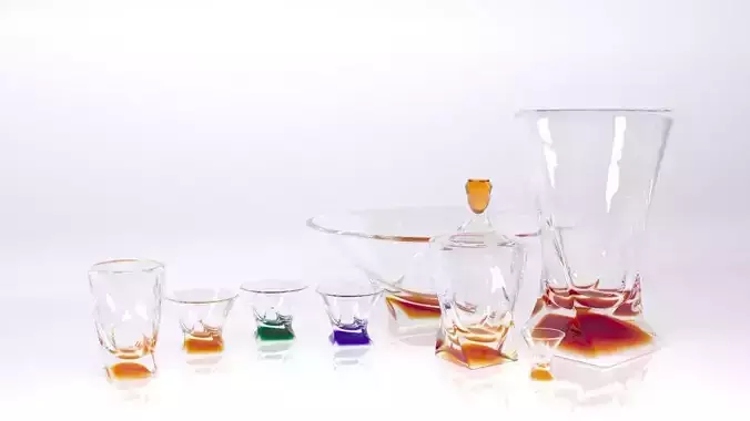 Colored Glass Set 3D model