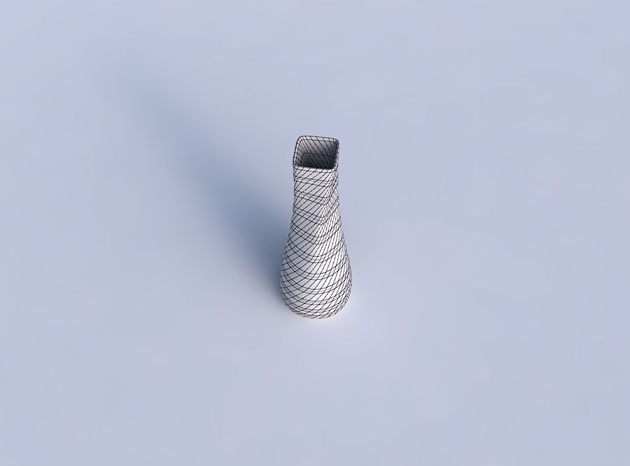 Vase semi quadratic with smooth horizontal dents 2 3D print model_6