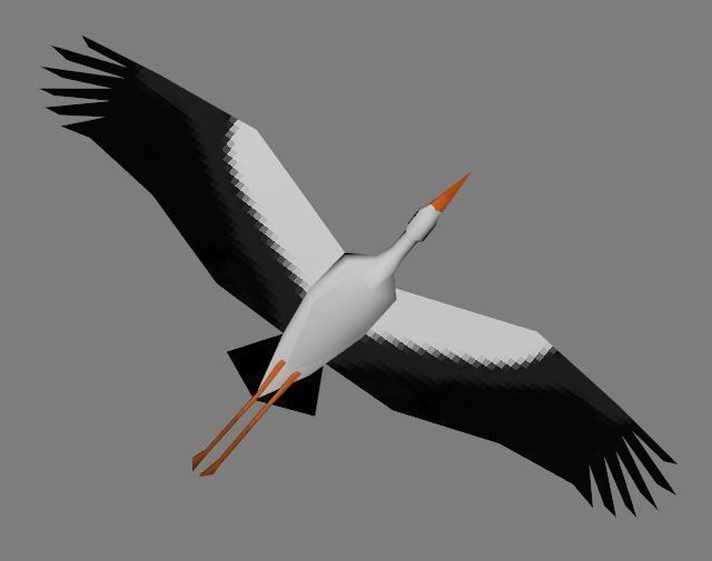 Low Poly Stork Animation Low-poly 3D model_5
