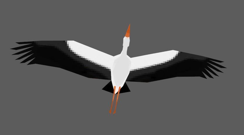 Low Poly Stork Animation Low-poly 3D model_3