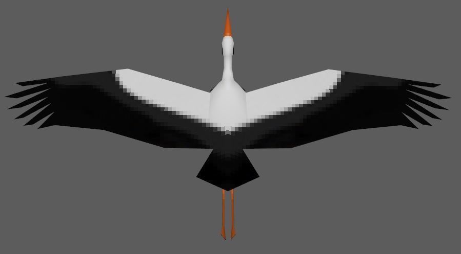 Low Poly Stork Animation Low-poly 3D model_4