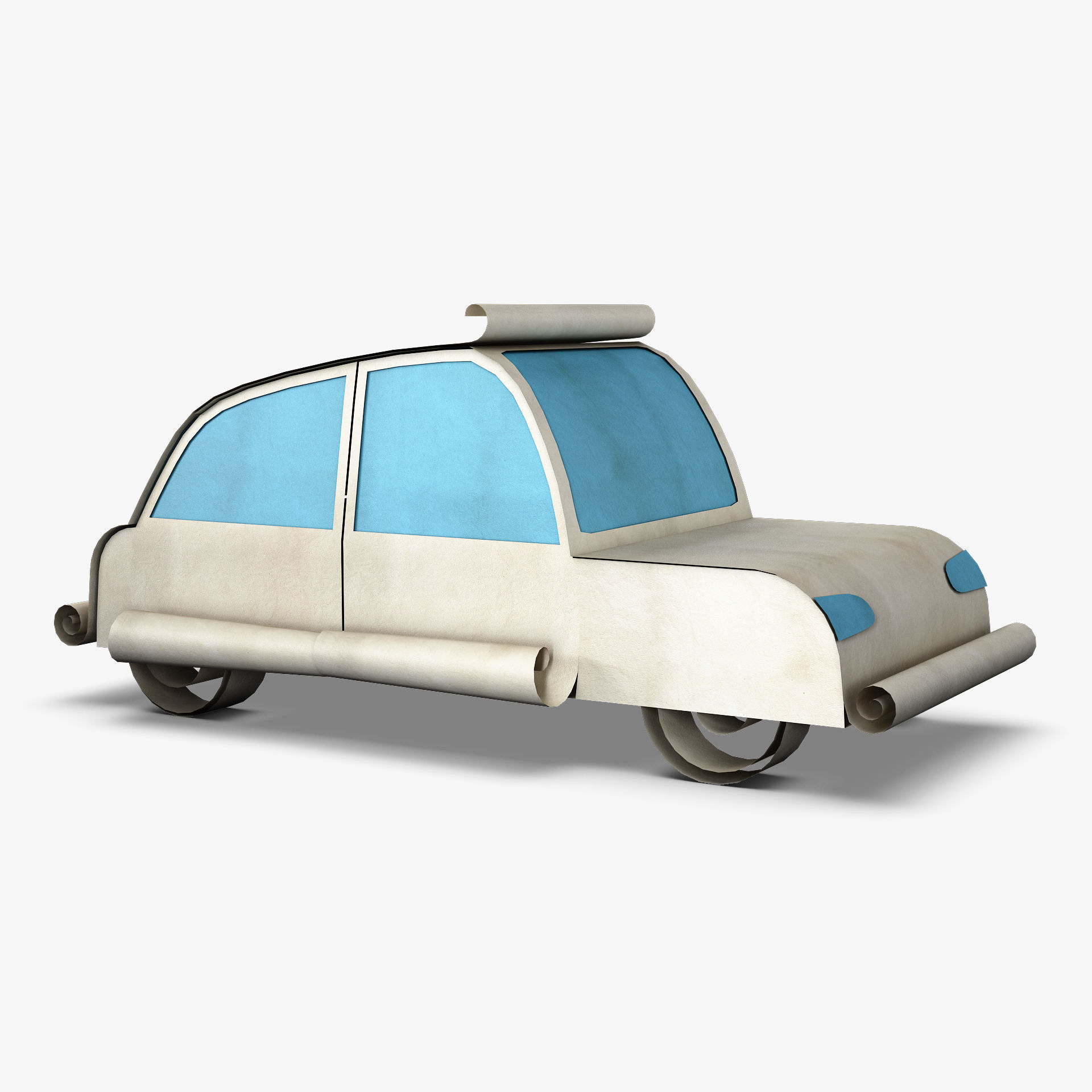 Car Hatchback Paper v 1 3D model_5