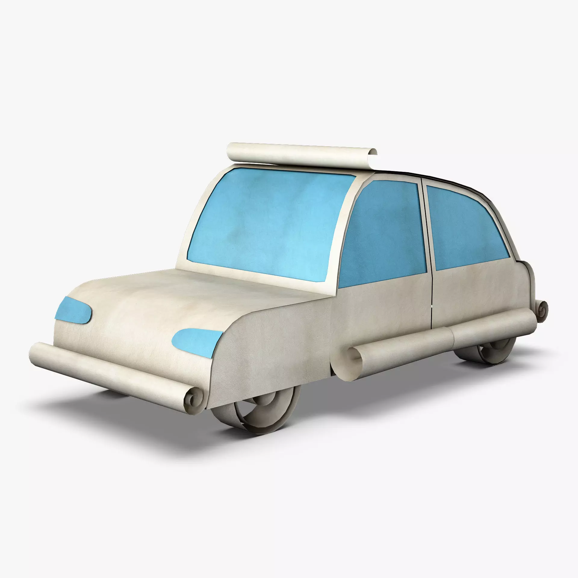 Car Hatchback Paper v 1 3D model_0