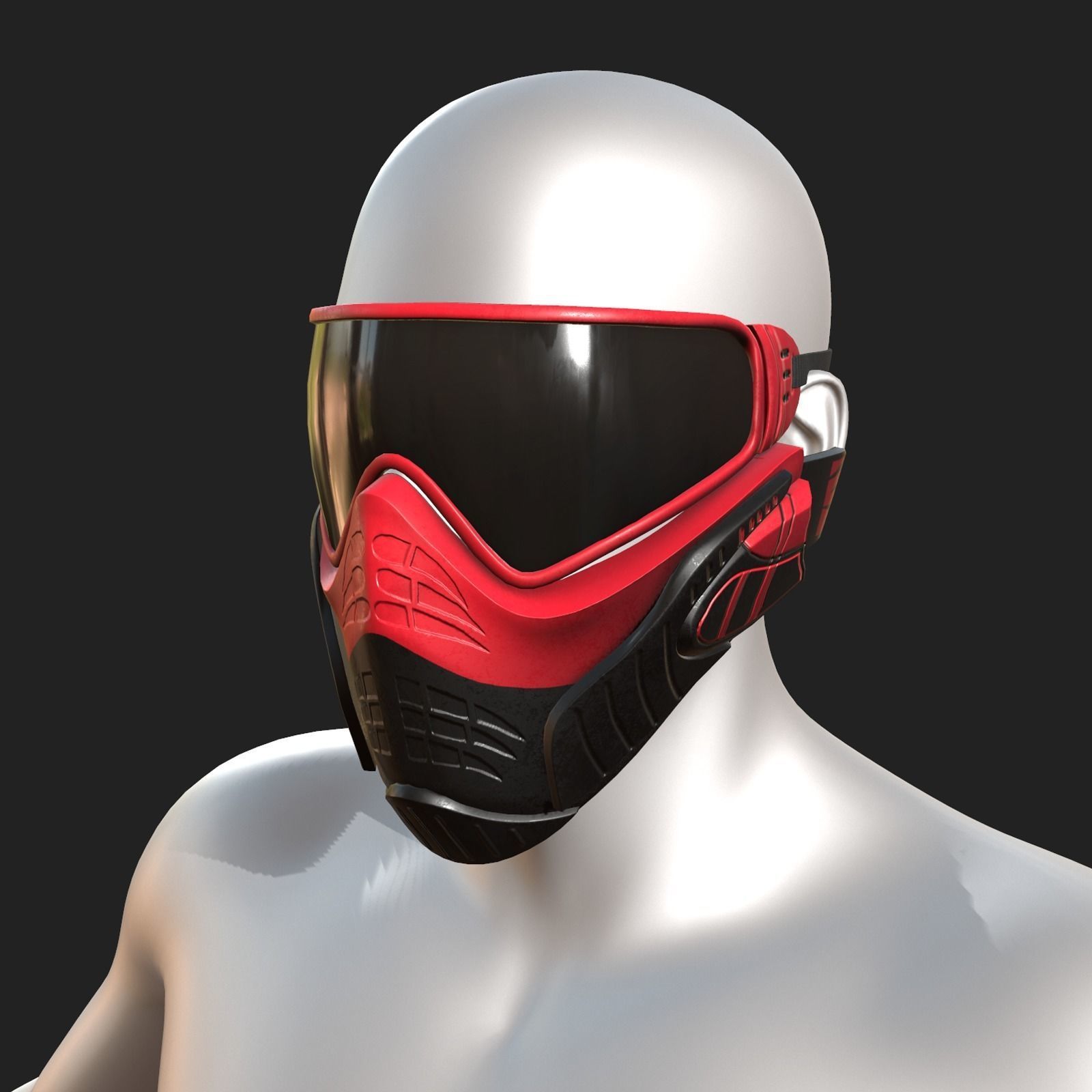 Mask protection scifi military futuristic technology  Low-poly 3D model_2