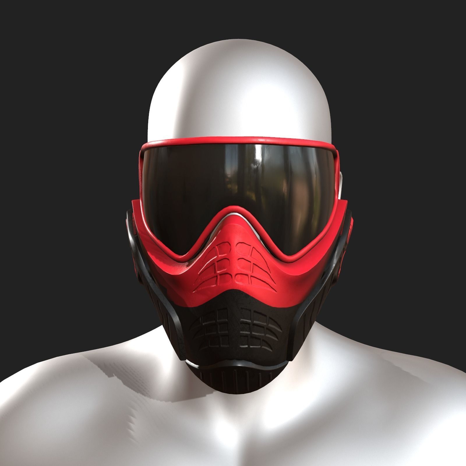 Mask protection scifi military futuristic technology  Low-poly 3D model_1