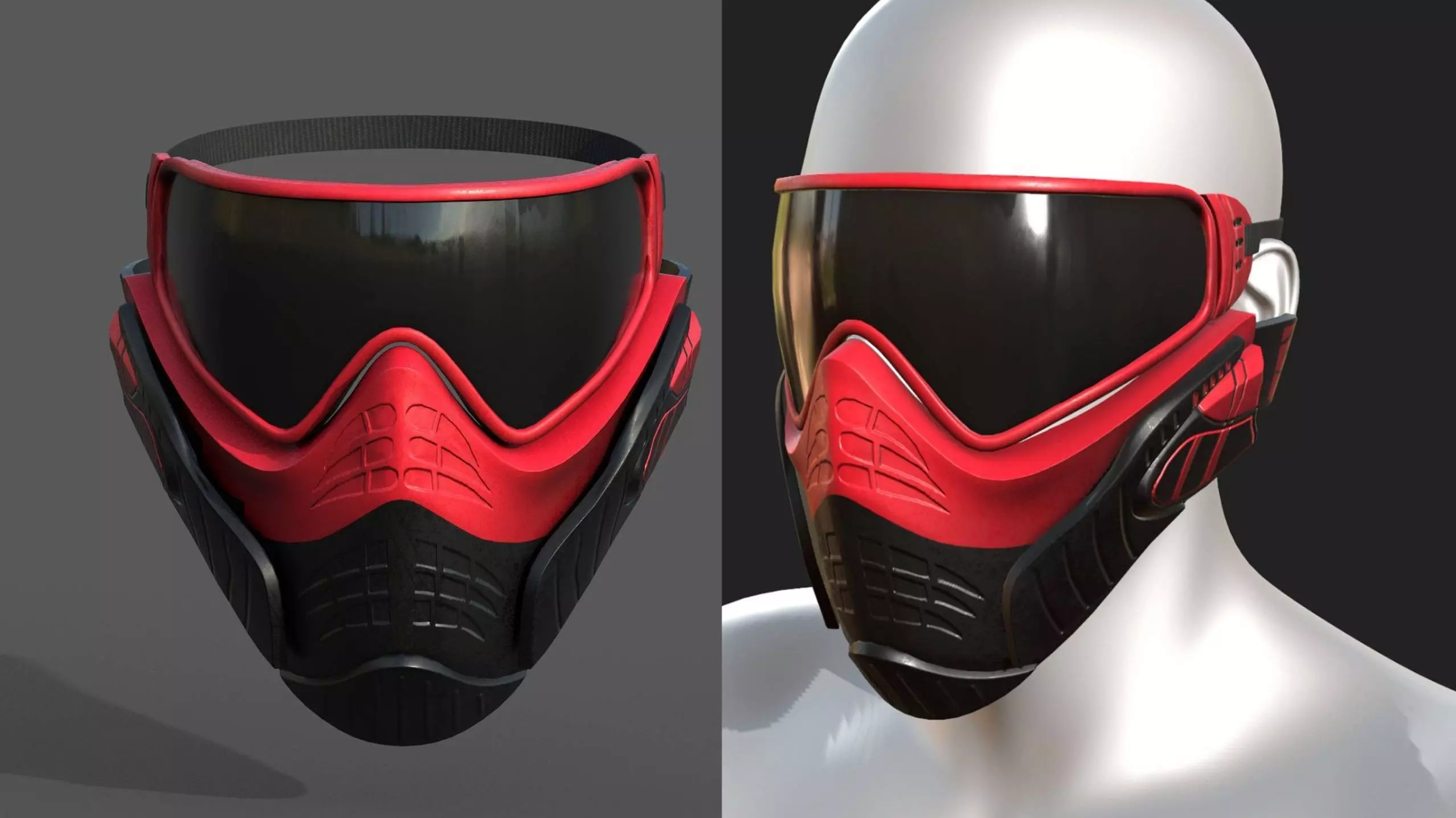 Mask protection scifi military futuristic technology  Low-poly 3D model_0