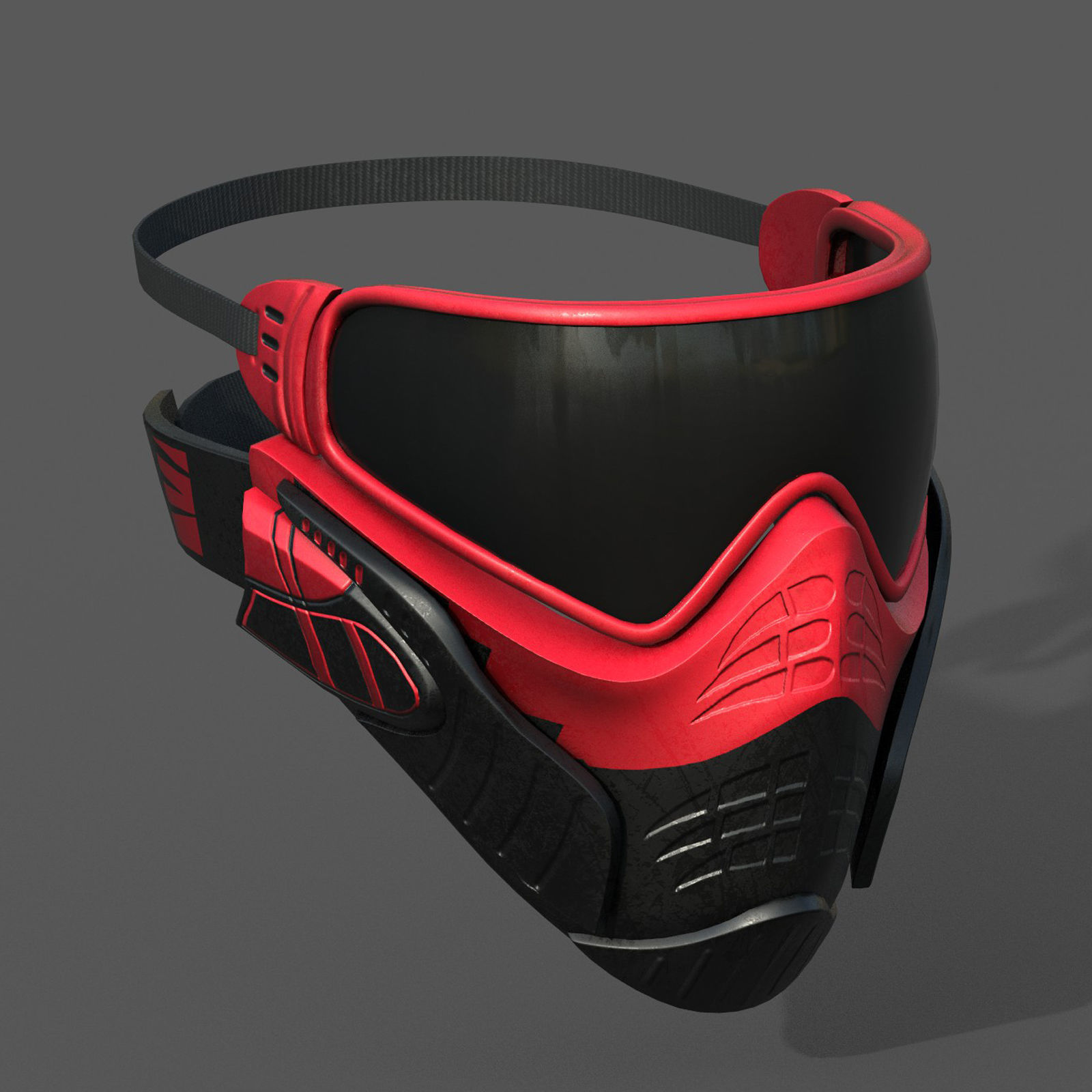 Mask protection scifi military futuristic technology  Low-poly 3D model_5