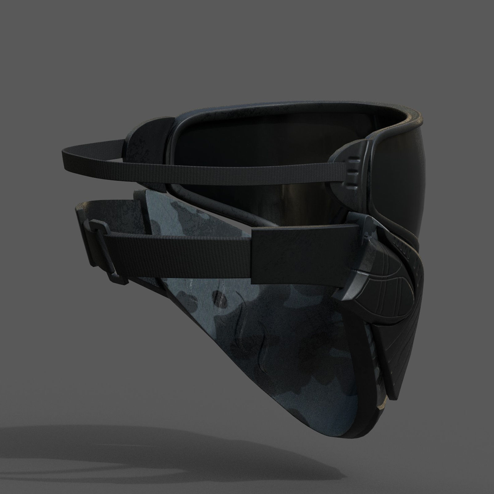 Mask helmet scifi futuristic military combat Low-poly 3D model_8