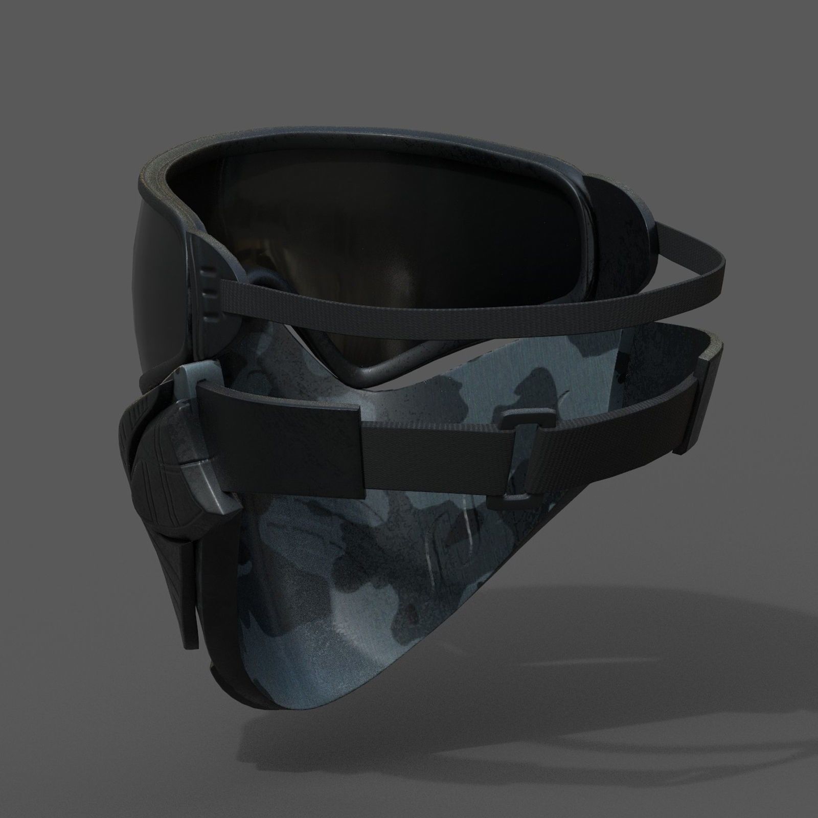 Mask helmet scifi futuristic military combat Low-poly 3D model_7