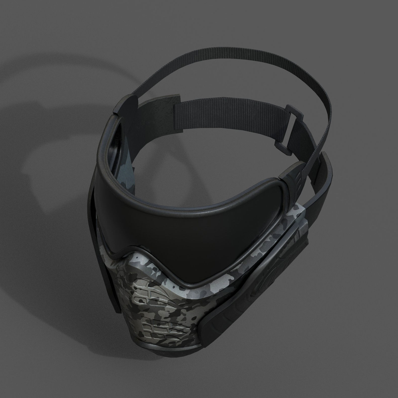 Mask helmet scifi futuristic military combat Low-poly 3D model_6