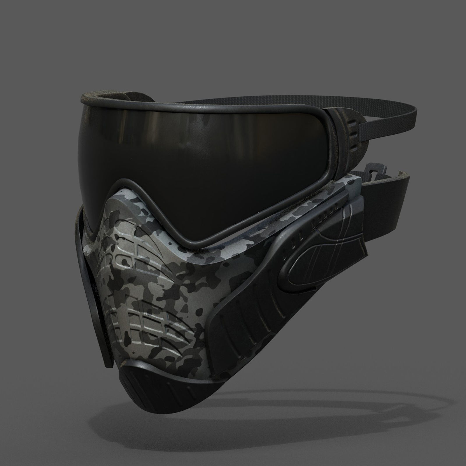 Mask helmet scifi futuristic military combat Low-poly 3D model_5