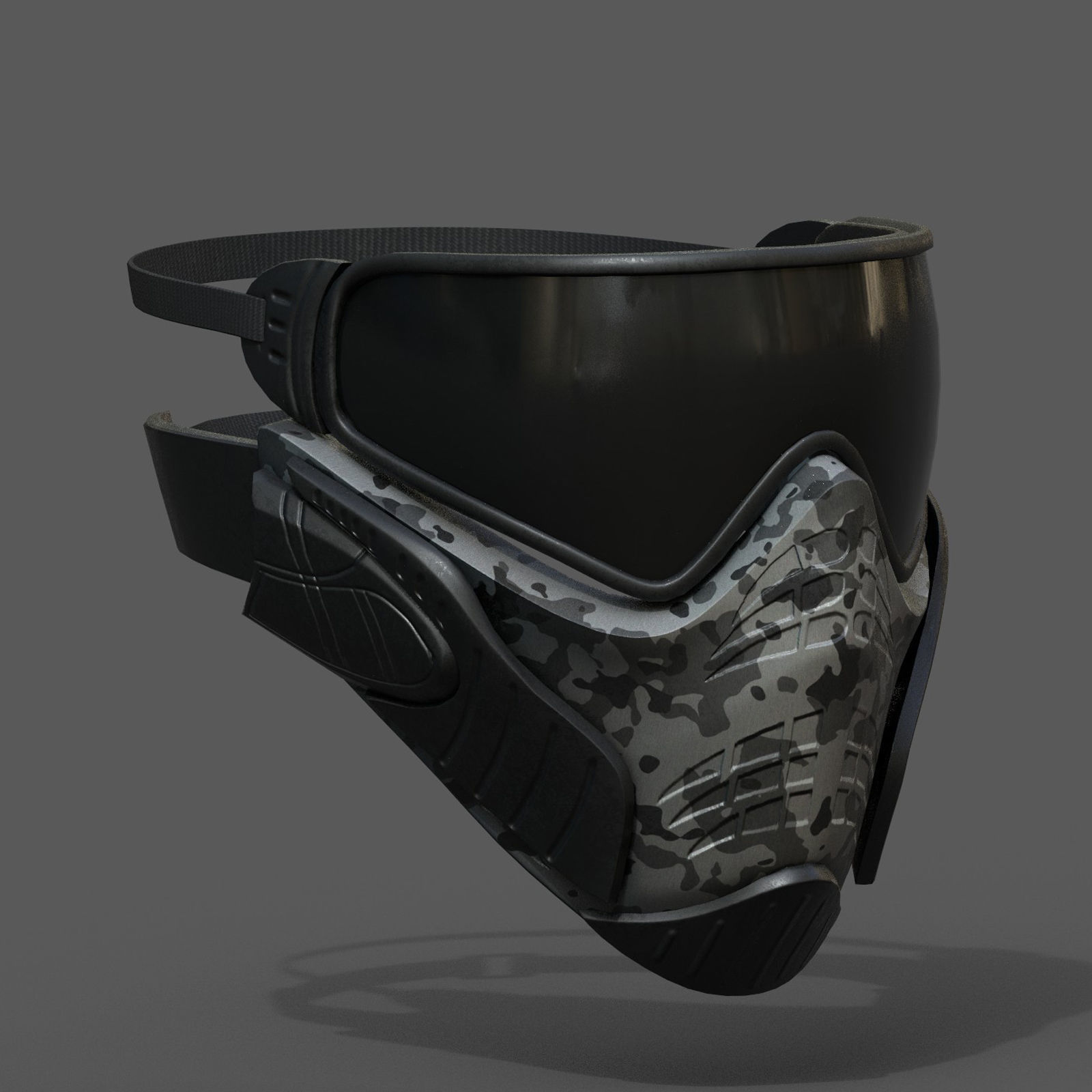 Mask helmet scifi futuristic military combat Low-poly 3D model_4