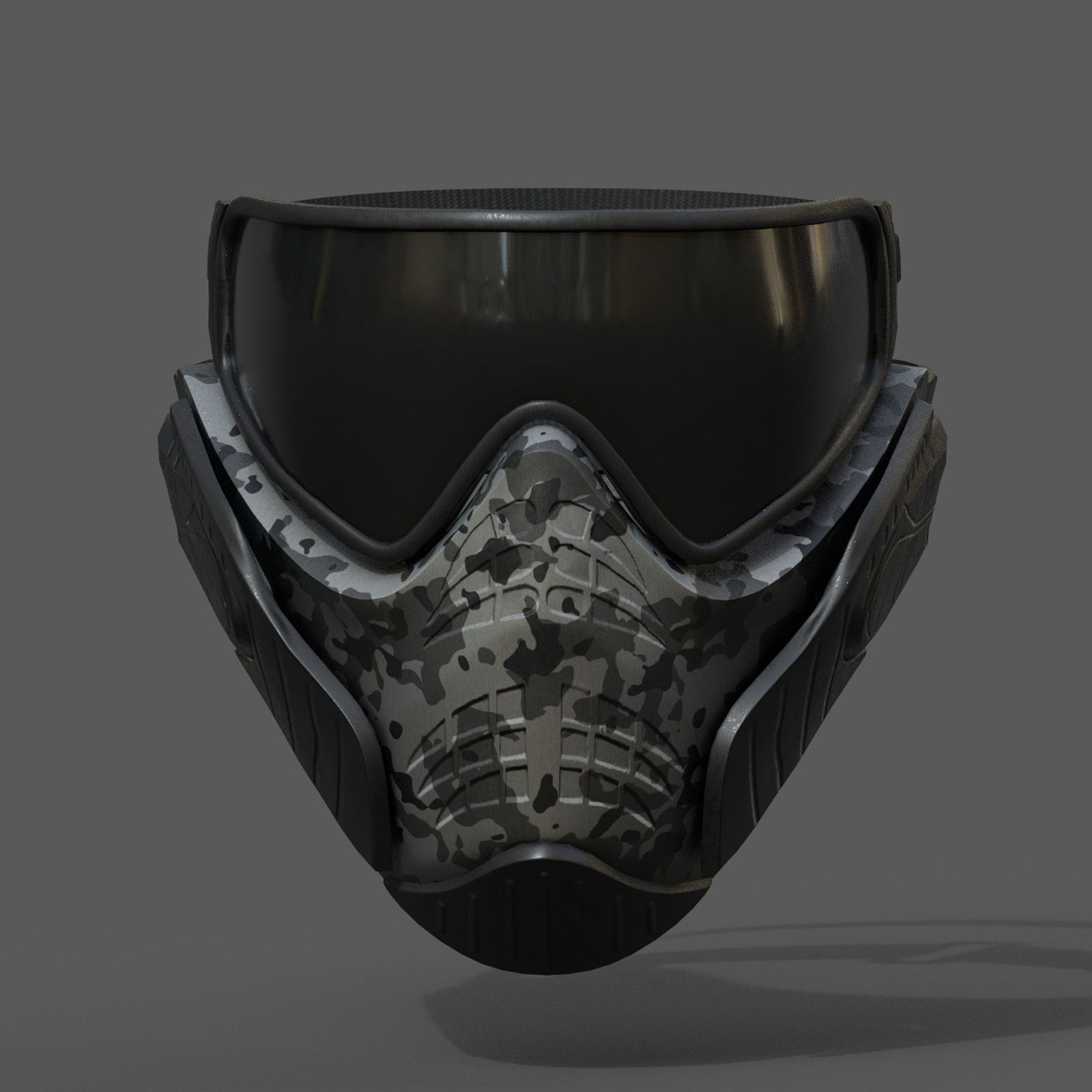 Mask helmet scifi futuristic military combat Low-poly 3D model_3