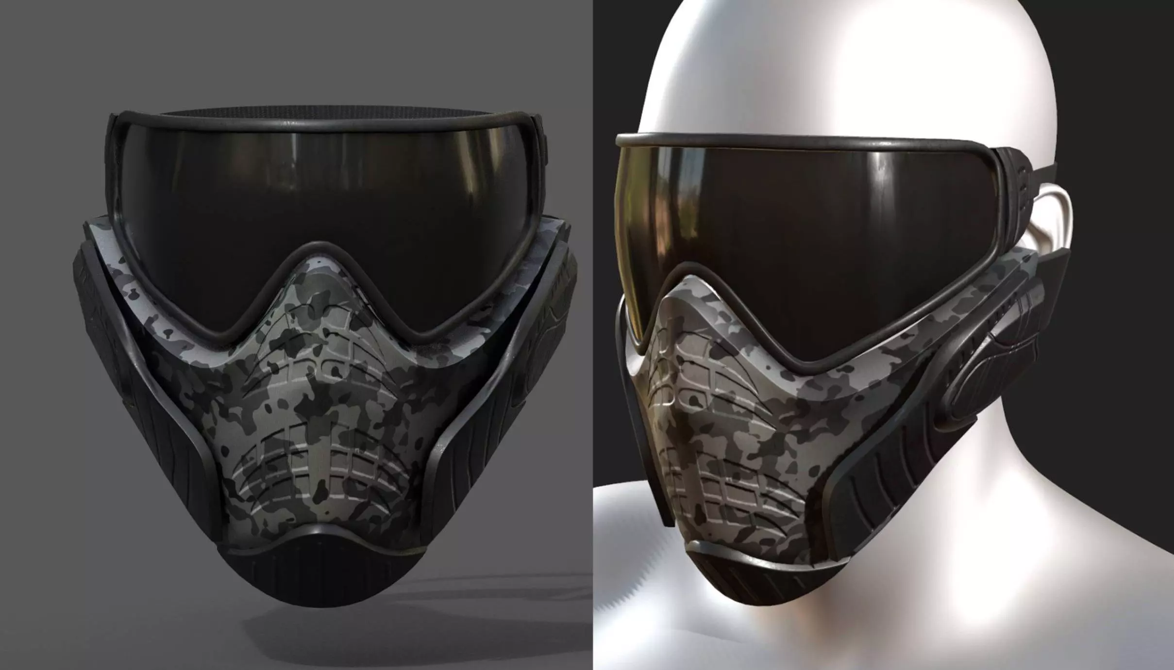 Mask helmet scifi futuristic military combat Low-poly 3D model_0