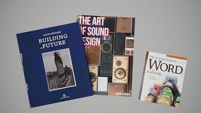 Books two stacked Free low-poly 3D model