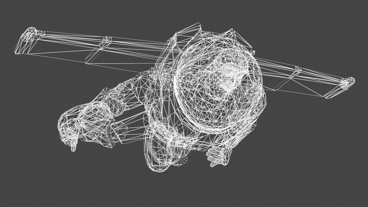 BUZZ-003 Flying Animation Low-poly 3D model_5