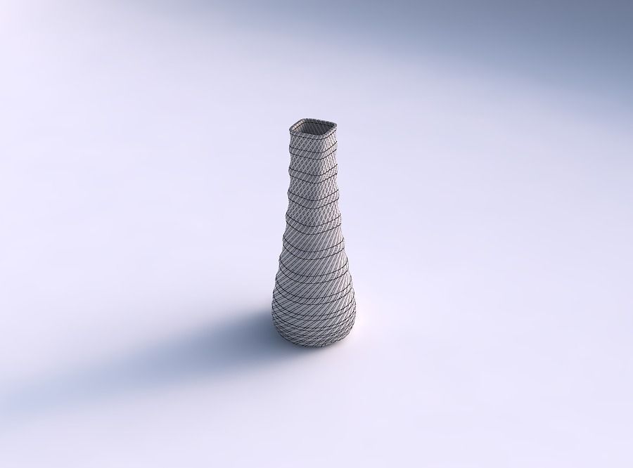 Vase semi quadratic with uniform polygons 3D print model_5