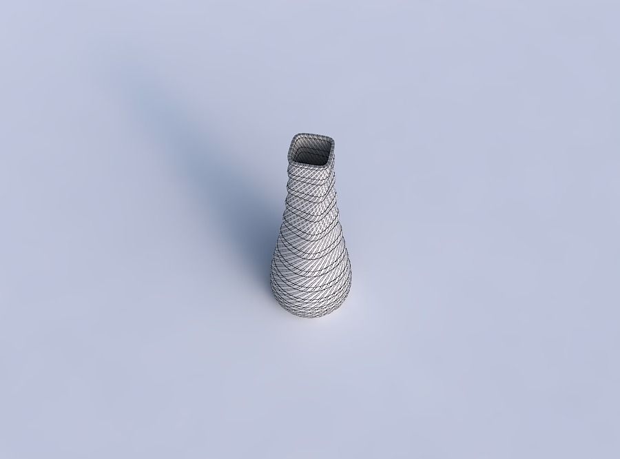 Vase semi quadratic with uniform polygons 3D print model_6