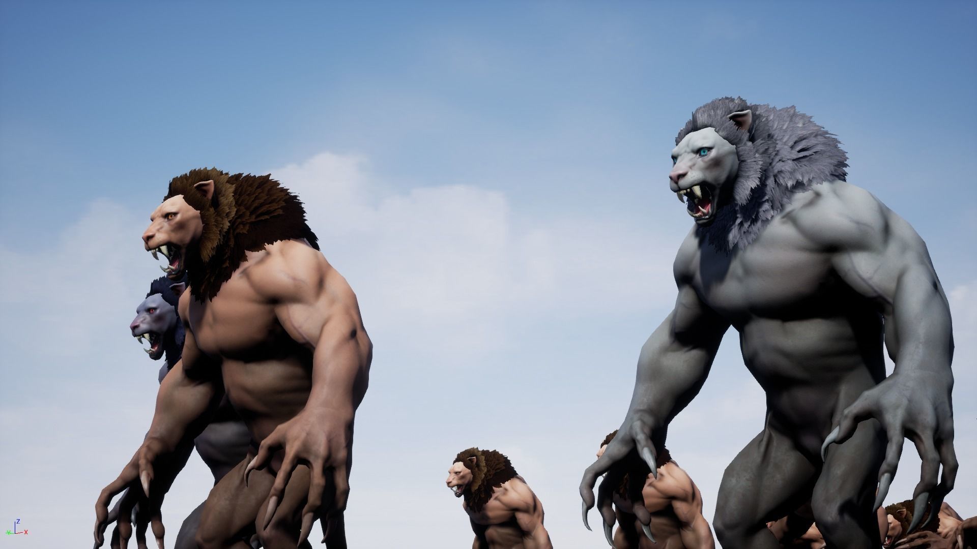 Humanoid Lion - Rigged - Animated - Game Ready Low-poly 3D model_20