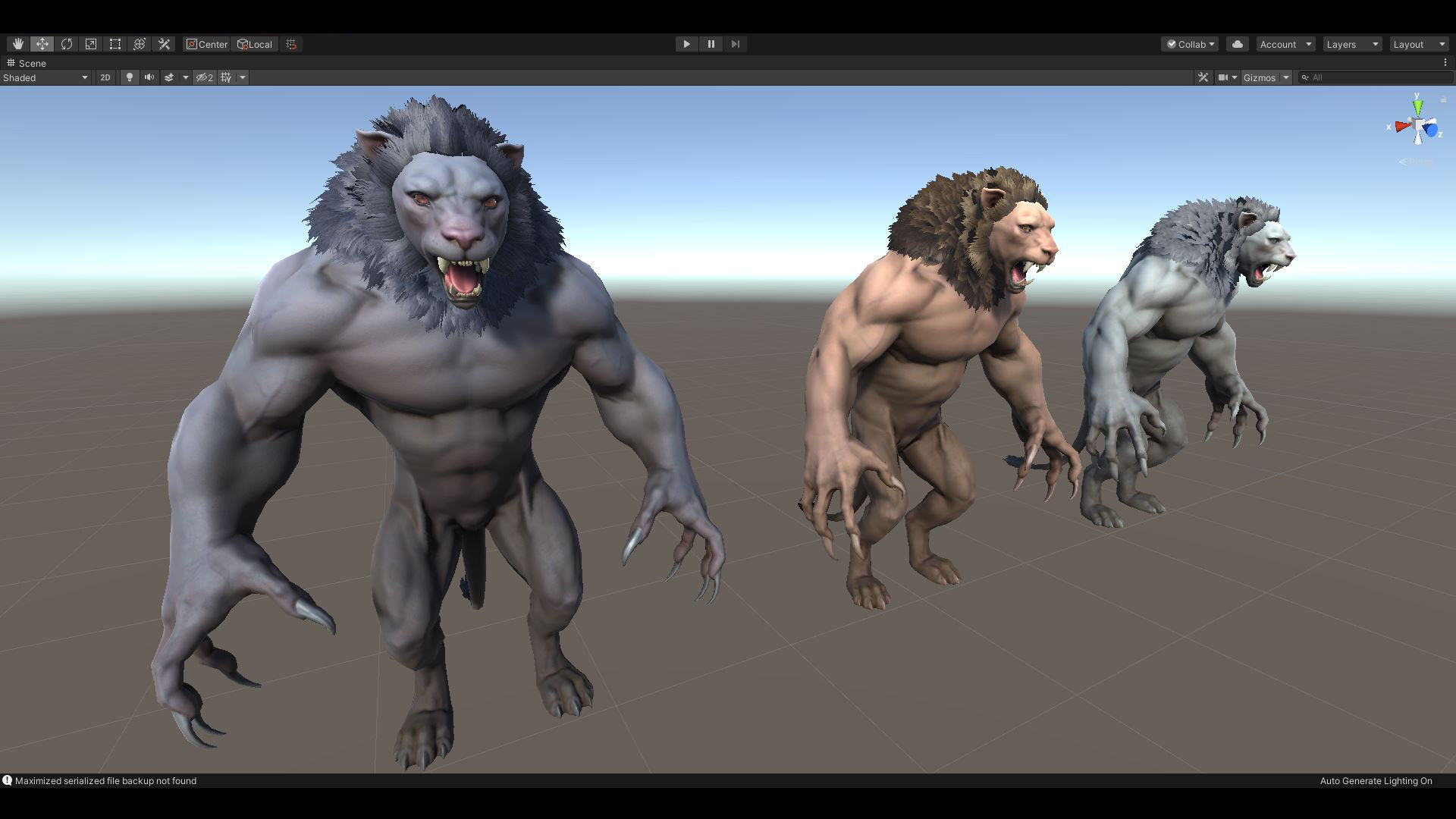 Humanoid Lion - Rigged - Animated - Game Ready Low-poly 3D model_13
