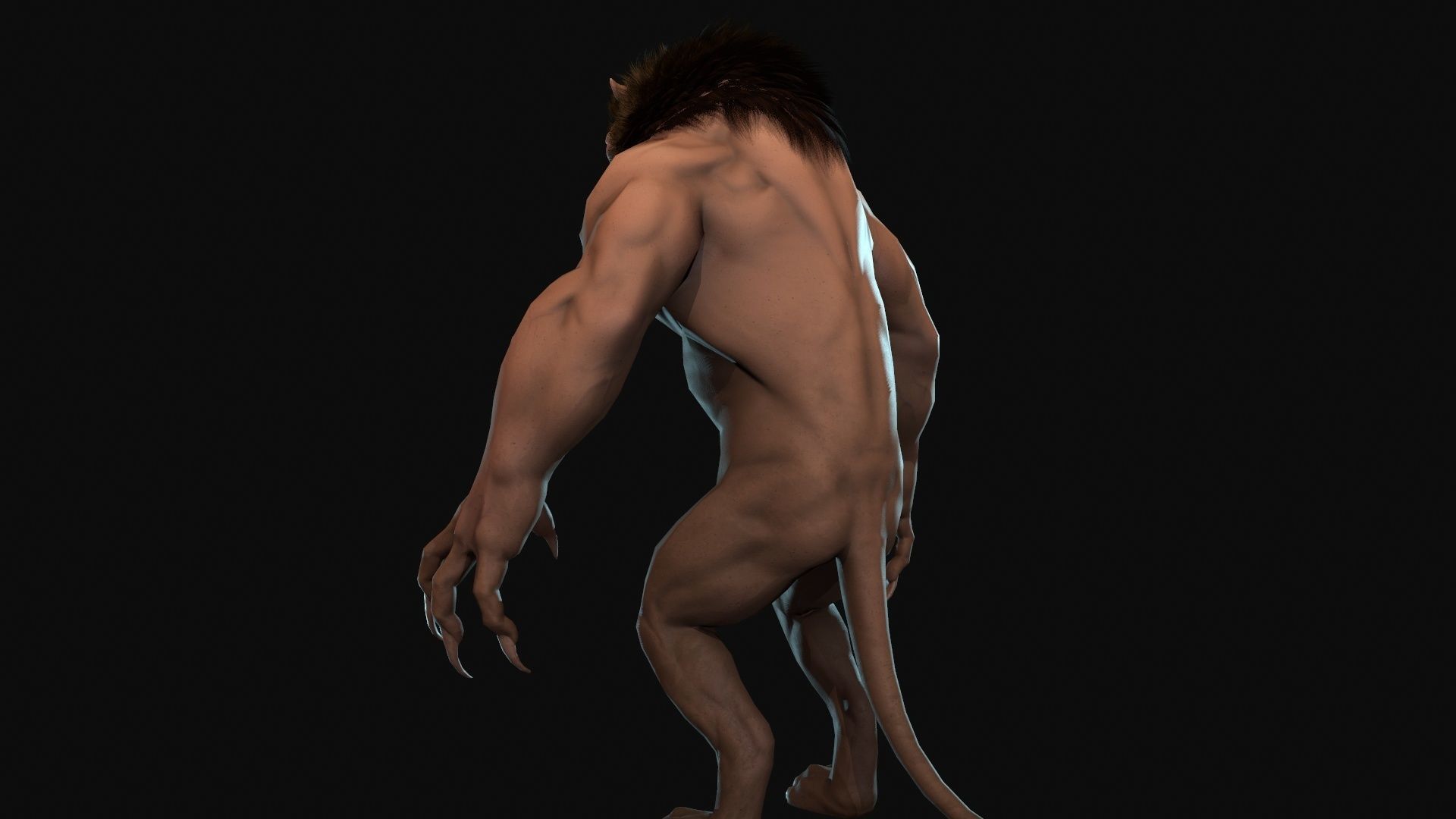 Humanoid Lion - Rigged - Animated - Game Ready Low-poly 3D model_8