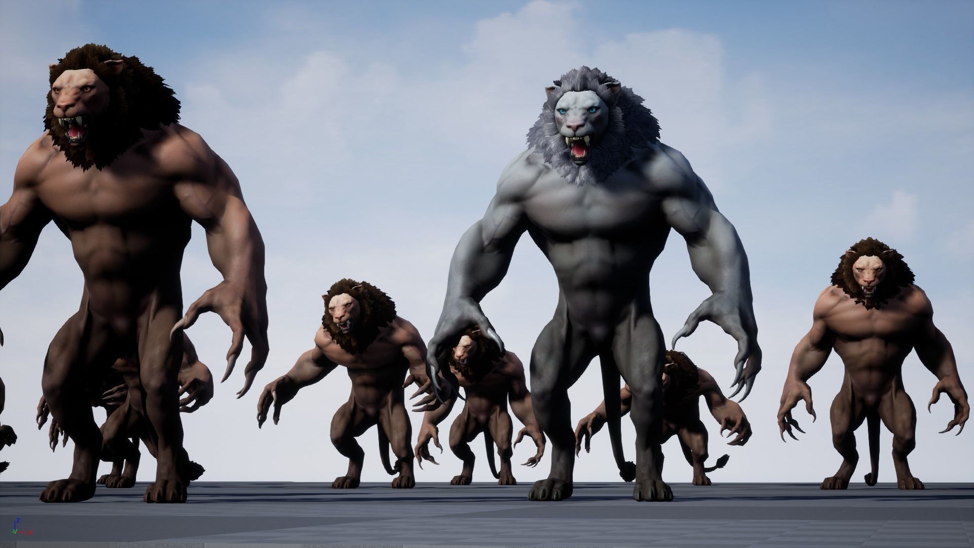 Humanoid Lion - Rigged - Animated - Game Ready Low-poly 3D model_21