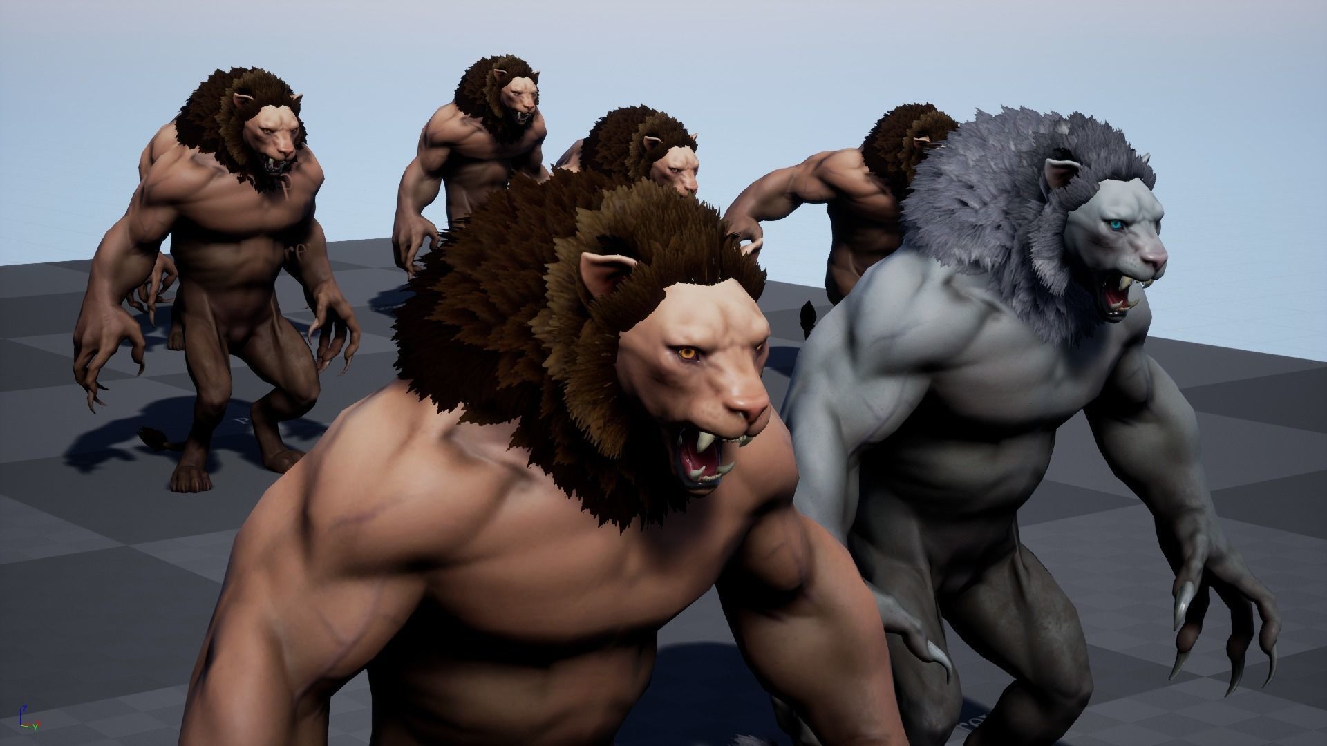 Humanoid Lion - Rigged - Animated - Game Ready Low-poly 3D model_18