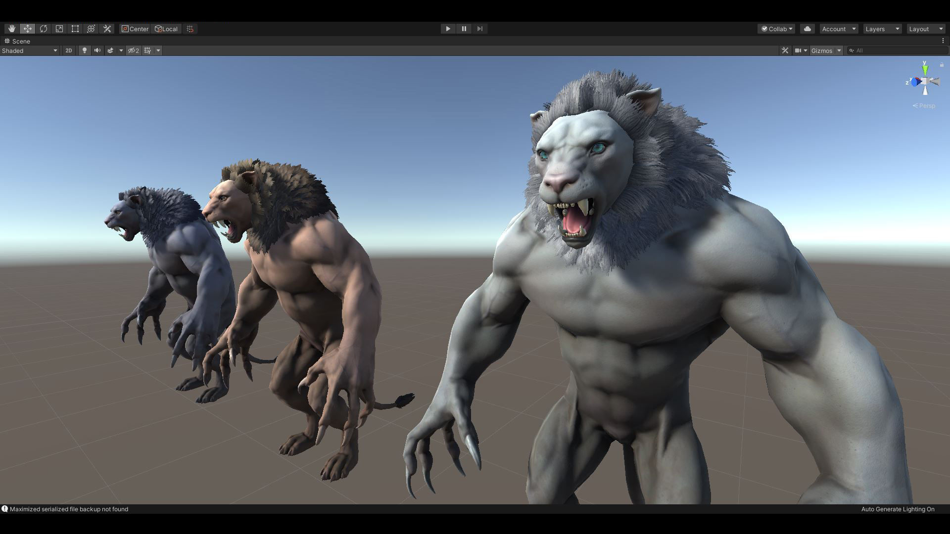 Humanoid Lion - Rigged - Animated - Game Ready Low-poly 3D model_17