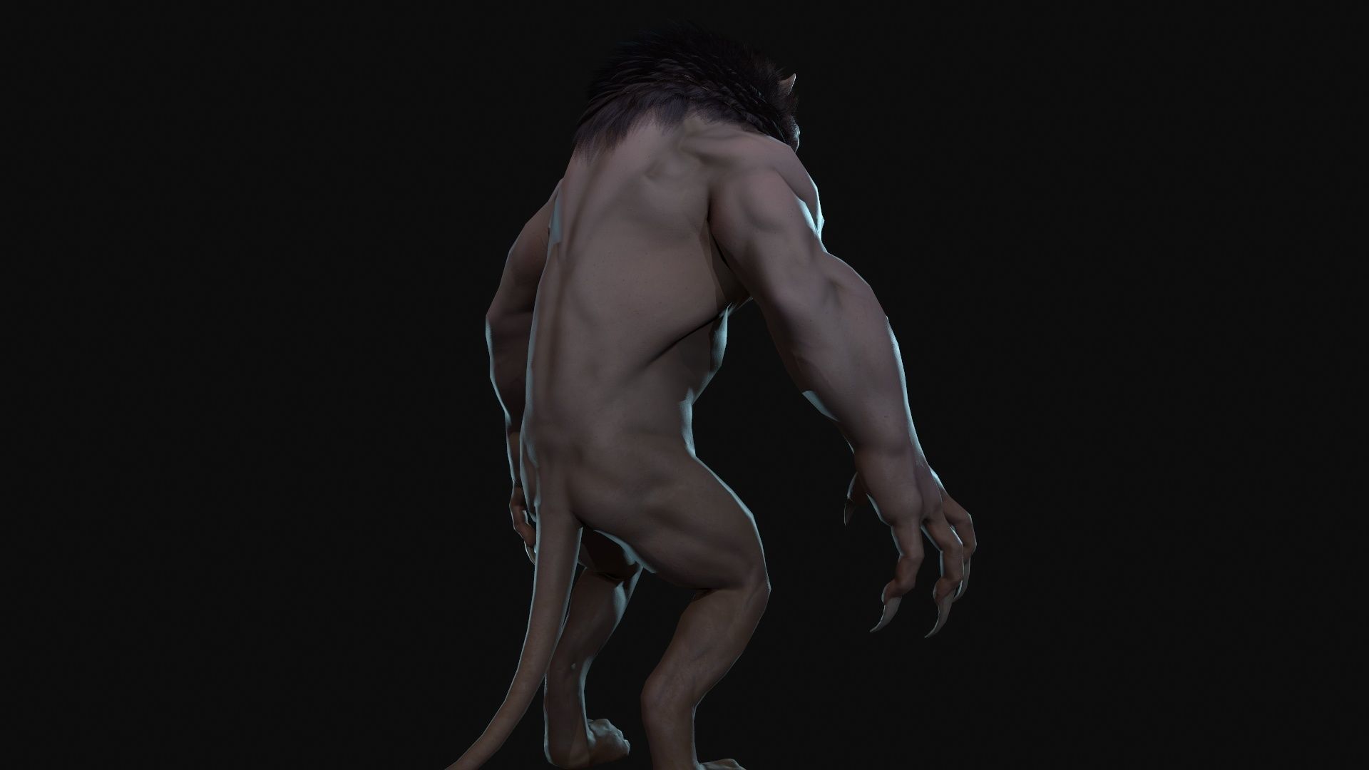 Humanoid Lion - Rigged - Animated - Game Ready Low-poly 3D model_6