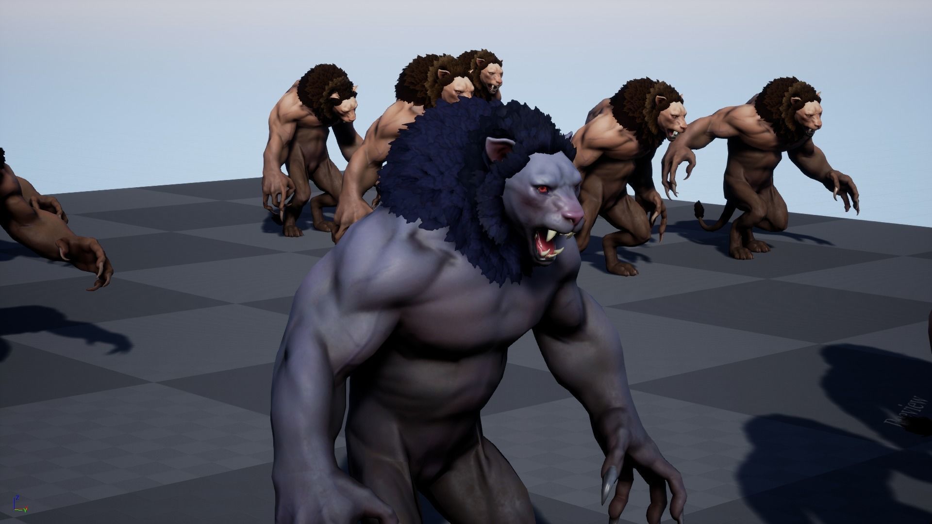 Humanoid Lion - Rigged - Animated - Game Ready Low-poly 3D model_22