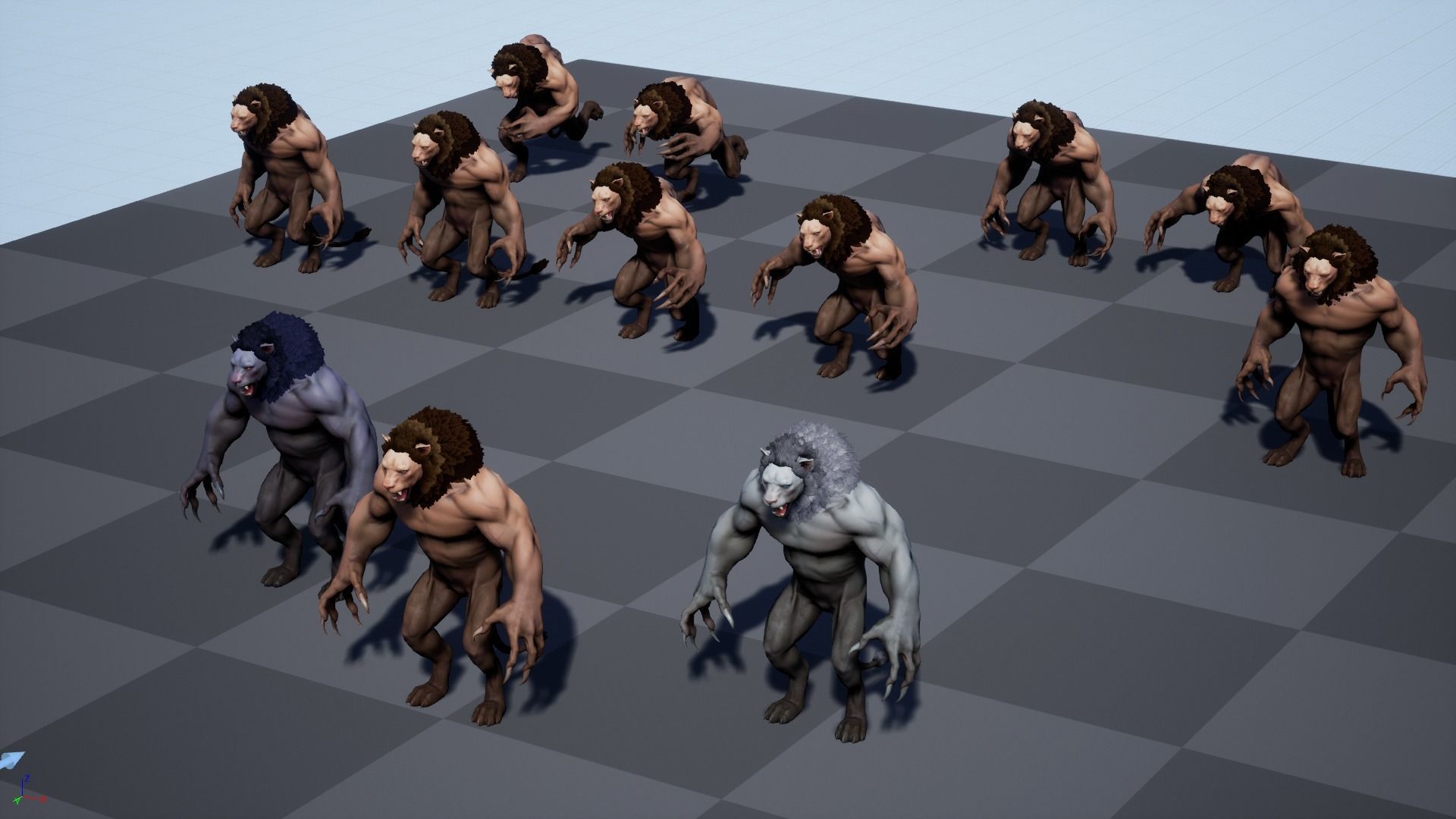 Humanoid Lion - Rigged - Animated - Game Ready Low-poly 3D model_23