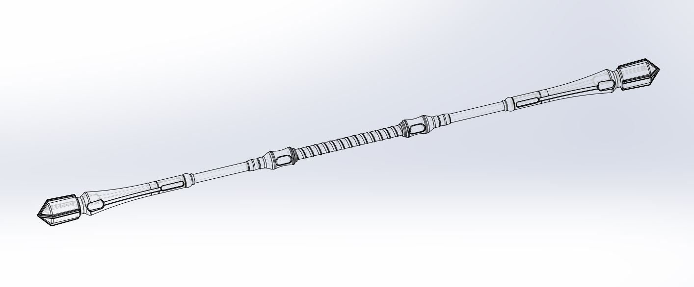 Reinforced staff from the game Final Fantasy 7 Remake 3D print model_11