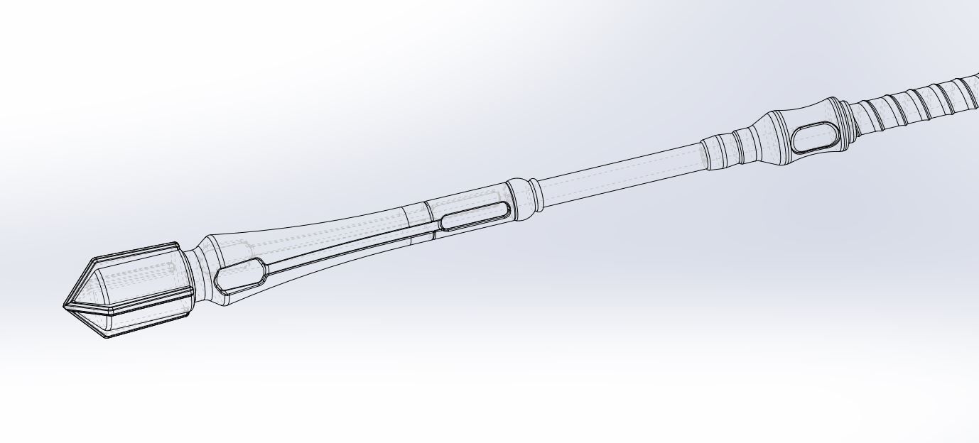 Reinforced staff from the game Final Fantasy 7 Remake 3D print model_12