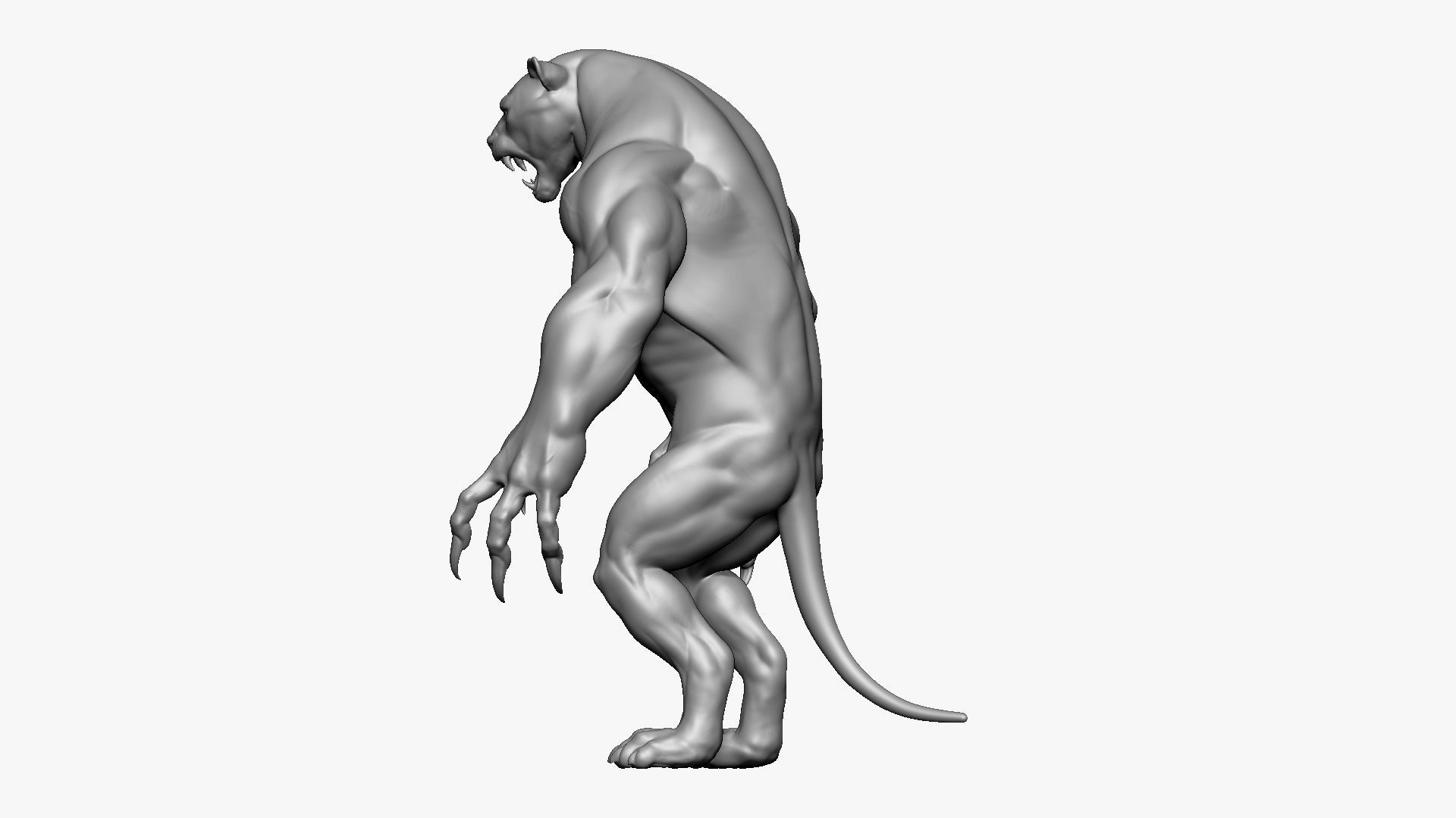 Humanoid Lion- Highpoly Zbrush project 3D model_13