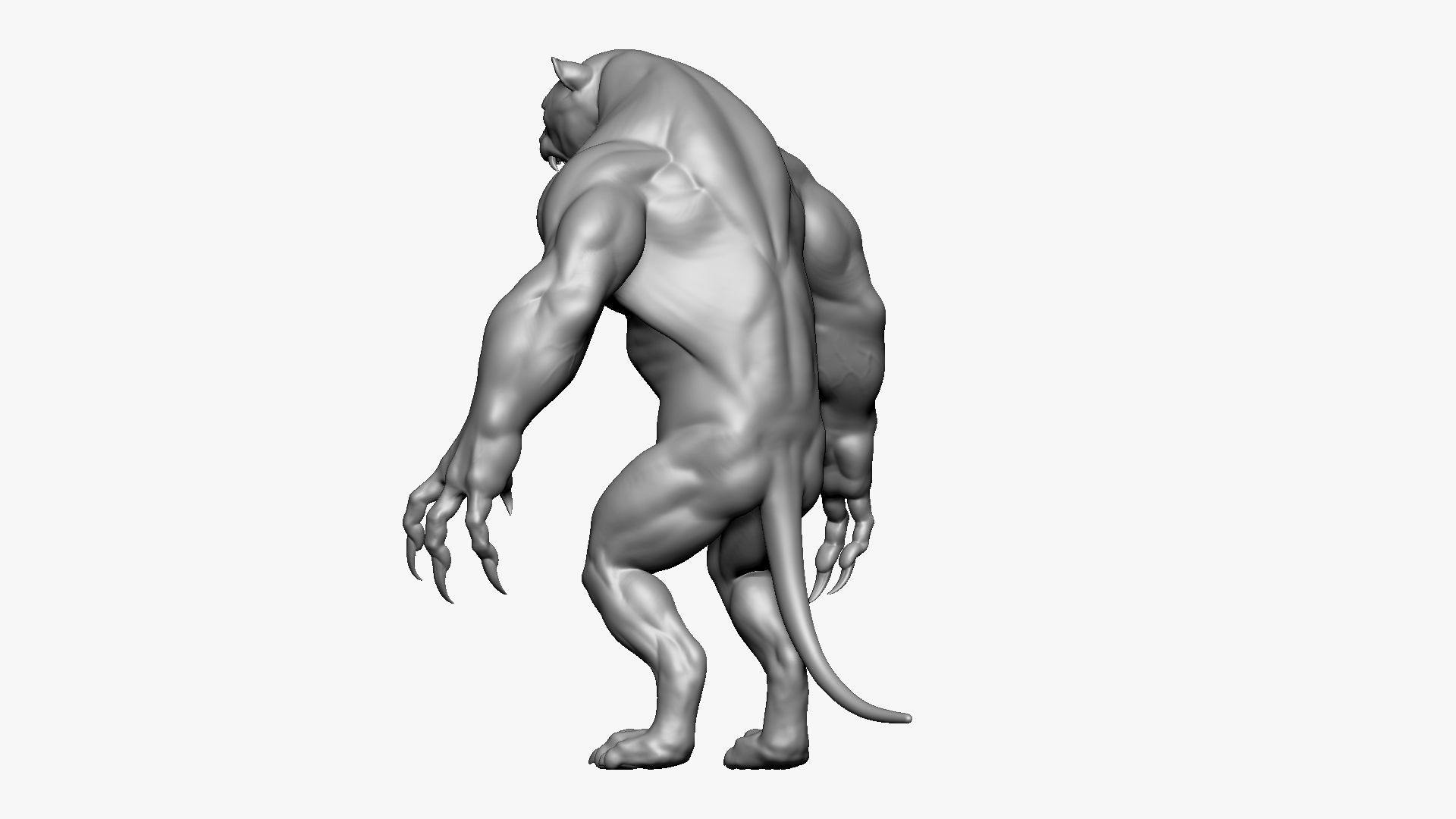 Humanoid Lion- Highpoly Zbrush project 3D model_12